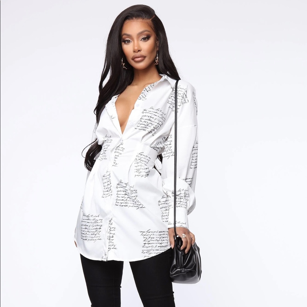 Fashion Nova Unwritten Words Shirt Top